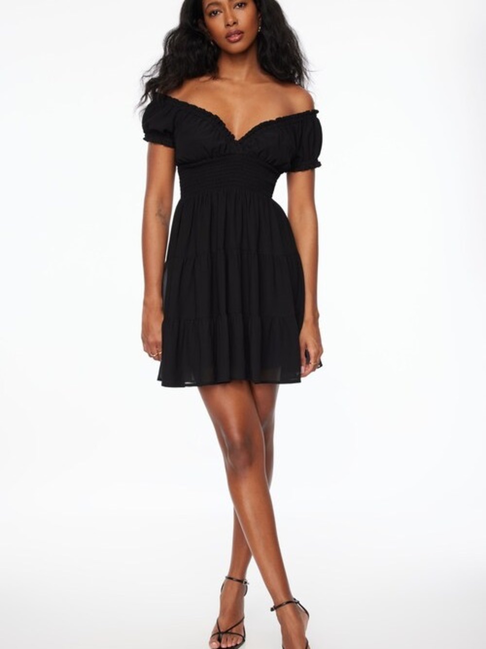 Dynamite Delphine Smocked Mini Dress Small